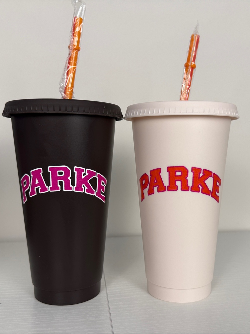 NWT Parke x Dunkin Limited Edition Plastic Cold Cup Tumbler Set Straws